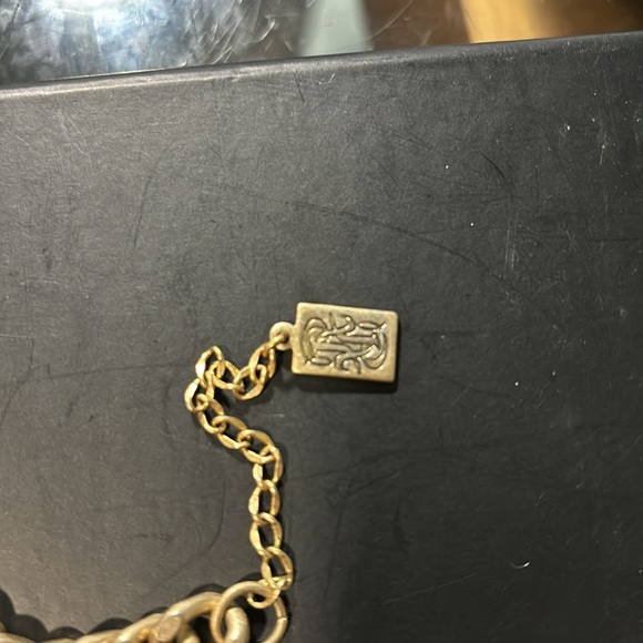 Statement Necklace!  Matte Gold Crystals Metal Mesh Spikes Goth - Picture 10 of 10